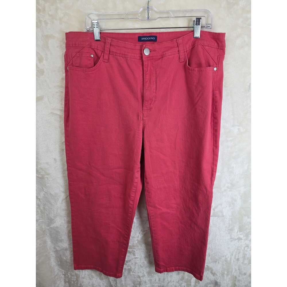 Bandolino Selene Capri Pants Coral Pink Stretch Cropped‎ DBS1999-RSG-SAM
